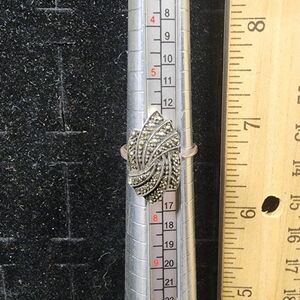 Sterling Silver/Marcasite Ring Marked/Tested+ Size 6.75
